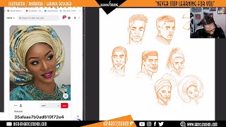 How to DRAW FACES | Drawing & Talking | Stream #35