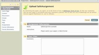 Blackboard 9: Student Submission of SafeAssignments