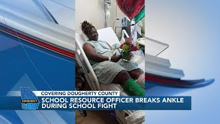 Dougherty High fight leaves school officer with broken ankle, officer speaks out