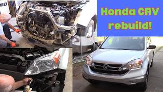 Honda CRV rebuild. Mostly time lapse. #collision #howto #diy #wrecked