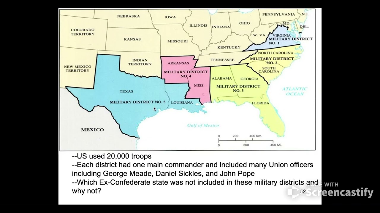 Reconstruction: Reconstruction Act Of 1867 - YouTube