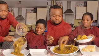 MY WIFE NEEDS FOOD OGBONO SOUP/OKRA AND FUFU AFRICAN FOOD MUKBANG ASMR SHOW