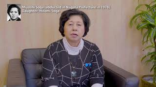 Message from the family member of Miyoshi Soga, abductee