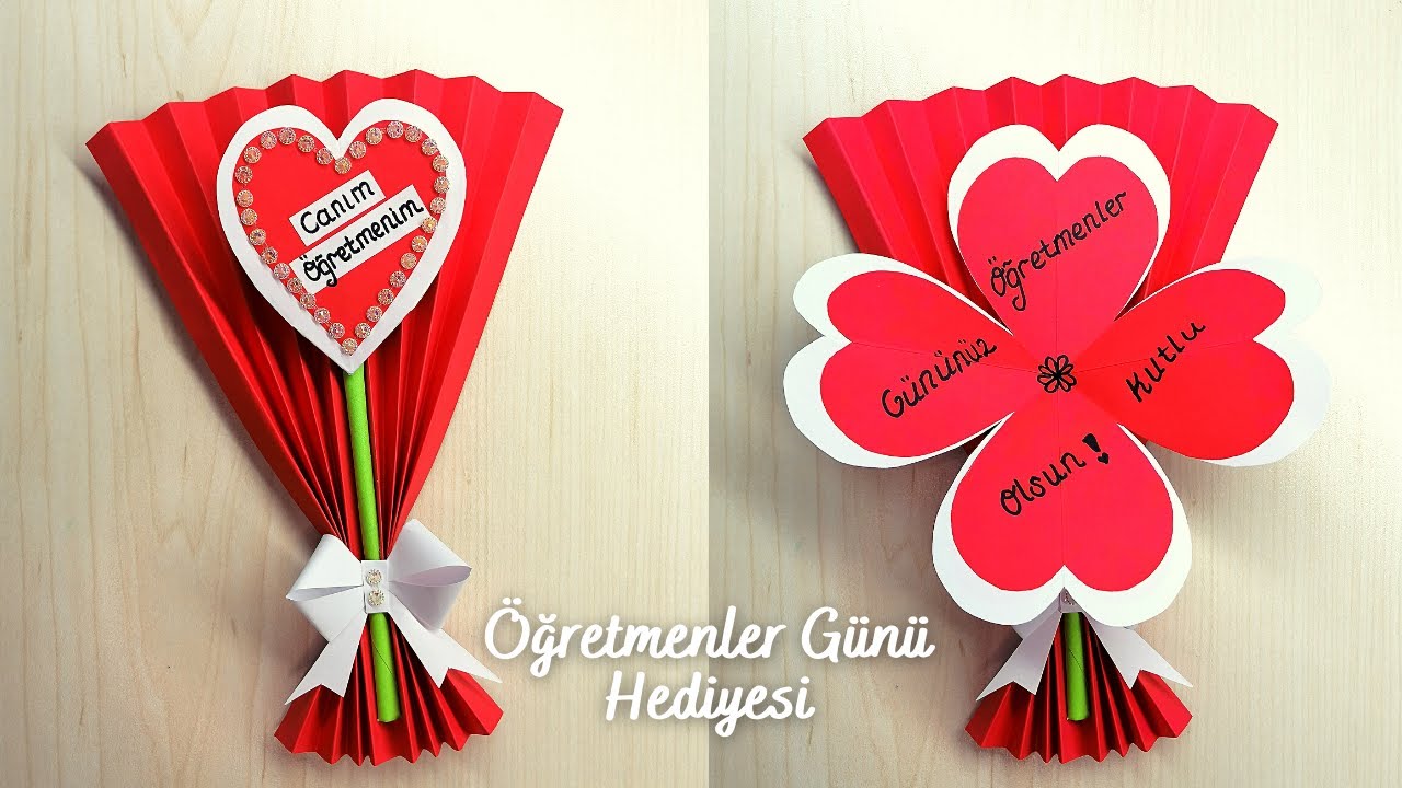 ÖĞRETMENLER GÜNÜ HEDİYESİ 🎁KAĞITTAN EL YAPIMI HEDİYELER💐 DOĞUM GÜNÜ ...