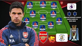 ARSENAL VS LUTON TOWN ~ TODAY MATCH ARSENAL TOP ALTERNATIVE PREDICTED LINEUP EPL WEEK 31 2023/2024