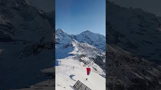 Paragliding from the Royal Walk on Männlichen mountain above Wengen #paragliding #switzerland