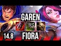 GAREN vs FIORA (TOP) | 7/1/7, 1000+ games | EUW Master | 14.8