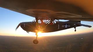 Sunset Flight in a Stinson L-5