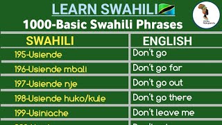 ✅️1000 Swahili Phrases Part 05 || How to Speak Swahili fluently 🇹🇿