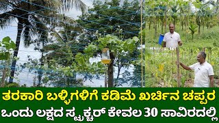 ತರಕಾರಿ ಬಳ್ಳಿಗಳಿಗೆ ಕಡಿಮೆ ಖರ್ಚಿನ ನೆಟ್ ಚಪ್ಪರ | crop support net | vegetable climbing net