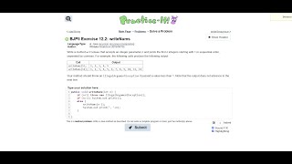Exercise 12.3 (writeNums) Java Tutorial || Practice-It