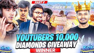 YOUTUBER'S 20,000 DIAMONDS CUSTOM GIVEAWAY 🏆 [Part - 2] - Garena Free Fire