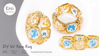 【UV レジン】ドライフラワーを使って、DIY指輪を作りました〜♪ UV Resin - DIY Rings with Dried Flower.