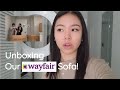 Wayfair Sofa Unboxing + Assembling | VLOG