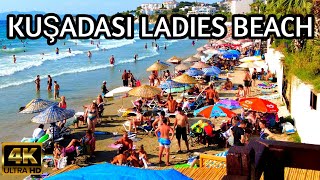 KUŞADASI LADIES BEACH WALKING TOUR 🇹🇷 | KADINLAR PLAJI | 25 July 2024 | 4k UHD 60fps