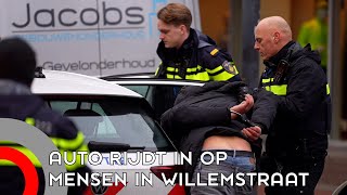 Auto rijdt in op groep mensen in Willemstraat, twee gewonden