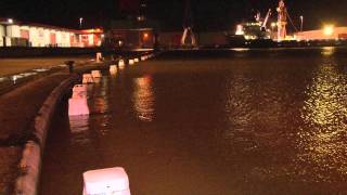 Hoogwater door storm in Delfzijl