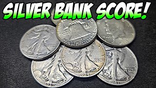 I FOUND OLD SILVER COINS AT BANK!!! (HALF DOLLAR HUNT)