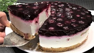 Easy No Bake Blueberry Cheesecake