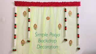 Simple Pooja Backdrop Decoration / Traditional Backdrop Decor ideas