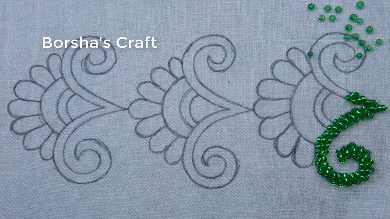 New Beads Hand Embroidery Tutorial - Amazing Beads Embroidery Design ...