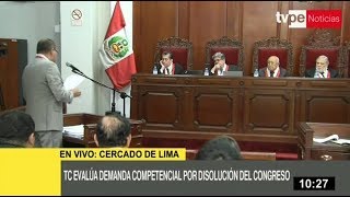 TC evalúa demanda competencial por disolución del Congreso