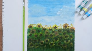 Easy acrylic painting for beginners|| easy nature painting tutorial|| step by step painting flowers