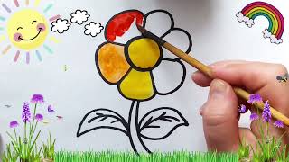 Flower Drawing   Flower Drawing for childrens Gul chizish   Bolalar uchun gul chizish