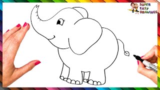 How To Draw An Elephant Step By Step 🐘 Elephant Drawing Easy