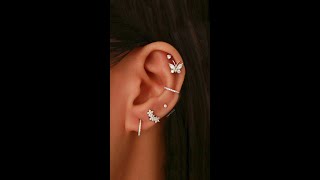 Butterfly Ear Curation Piercing Jewelry for Cartilage, Helix, Tragus, Conch, Rook Piercings