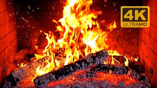 FIREPLACE 4K 🔥 Fireplace video with Burning Logs \u0026 Fire Sounds