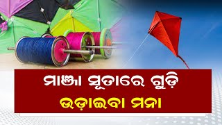 ମାଞ୍ଜା ସୂତାରେ ଗୁଡ଼ି ଉଡ଼ାଇବା ମନା || BISWABANI LIVE ||