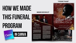 How We Made This Funeral Program Keepsake | Design A Memorial Booklet #funeralprogram #canva