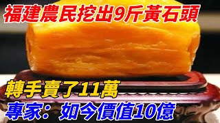 福建農民意外挖出9斤黃石頭，轉手賣了11萬，專家：如今價值10億【奇遇天下】 #鑒寶 #考古 #考古發現 #小閆打鐵鐲