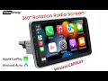 1DIN ANDROID RADIO CARPLAY,Screen rotation 360degree，