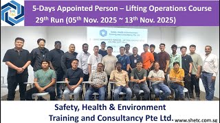 5-Days Appointed Person - Lifting Operations Course ( 29th Run)