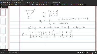 Adjacency matrix of a graph and number of paths between vertices.