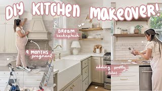 doing my DREAM KITCHEN MAKEOVER! tiling entire kitchen at 9 months pregnant!