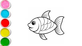 How to draw a easy fish fish easy drawing for kids and toddlers.