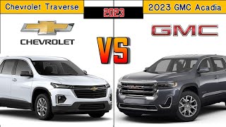 2023 Chevrolet Traverse vs 2023 GMC Acadia Engine, Specification & Futures Comparison