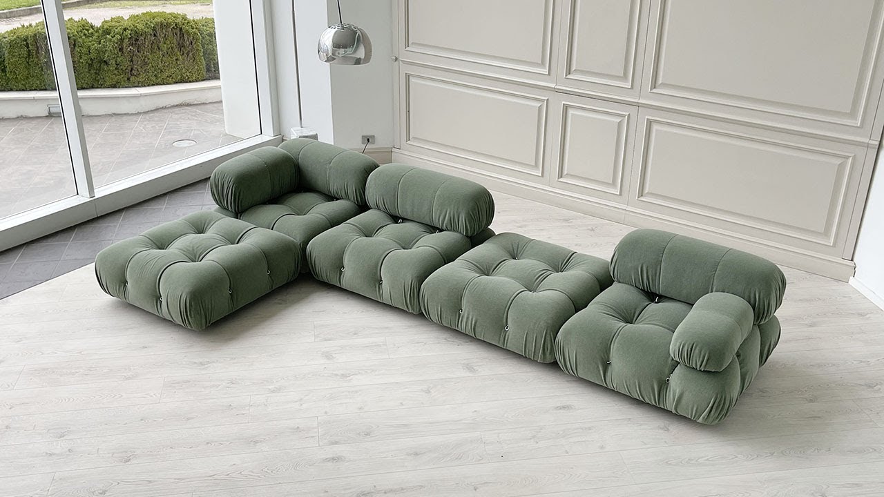 Camaleonda Sofa Green Fabric - B&B ITALIA - YouTube