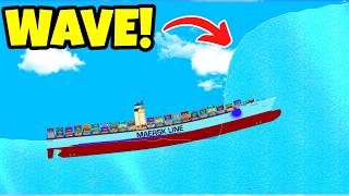 Ships vs 1000ft long TSUNAMI! - Floating Sandbox