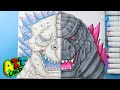 How to Draw Godzilla x Shimo Face Off