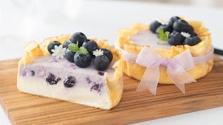 ブルーベリー・レアチーズケーキのクレープ包みの作り方 No- Bake Blueberry Cheesecake Crepe｜HidaMari Cooking