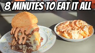 UNDEFEATED OCHO BURGER CHALLENGE - only 8 MINUTES TO FINISH