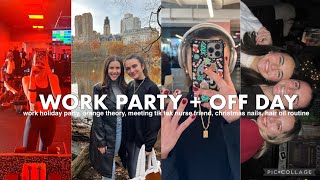 VLOGMAS 14 | work holiday party, nurse tik toker meetup, christmas nails, skims haul, orange theory