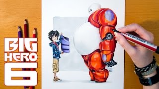 Speed Drawing HIRO and BAYMAX - Disney's Big Hero 6