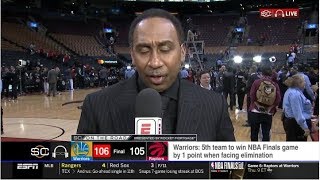 Stephen A. Smith STUNNED by Warriors def. Raptors 106-105 in Gm 5; Curry: 31 Pts; Kawhi: 26 Pts