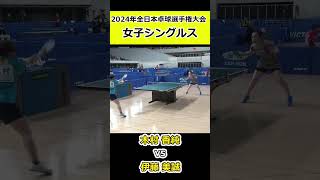 【全日本卓球2024】テンポが速い好ラリー！【木村香純vs伊藤美誠】#shorts #short #卓球#pingpong