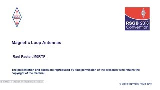 RSGB 2018 Convention lecture: Magnetic Loop Antennas
